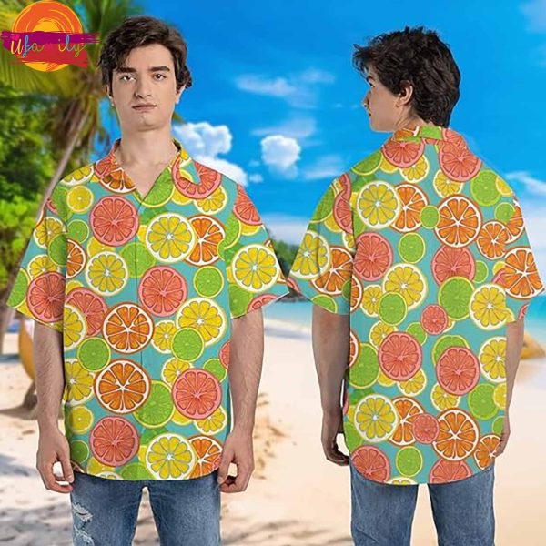 Fruit Half An Orange Pattern Hawaiian Shirt