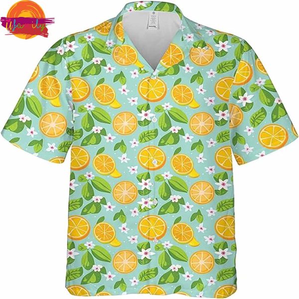 Fruit Half An Orange Pattern Hawaiian Shirt Style