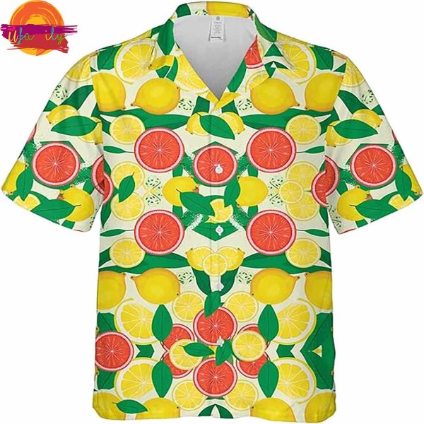 Fruit Lemon Peach Hawaiian Shirt