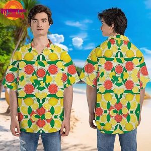 Fruit Lemon Peach Hawaiian Shirt 2