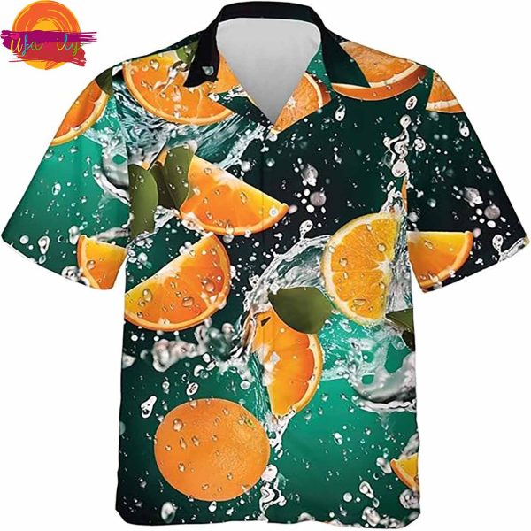 Fruit Orange Hawaiian Shirt For Men