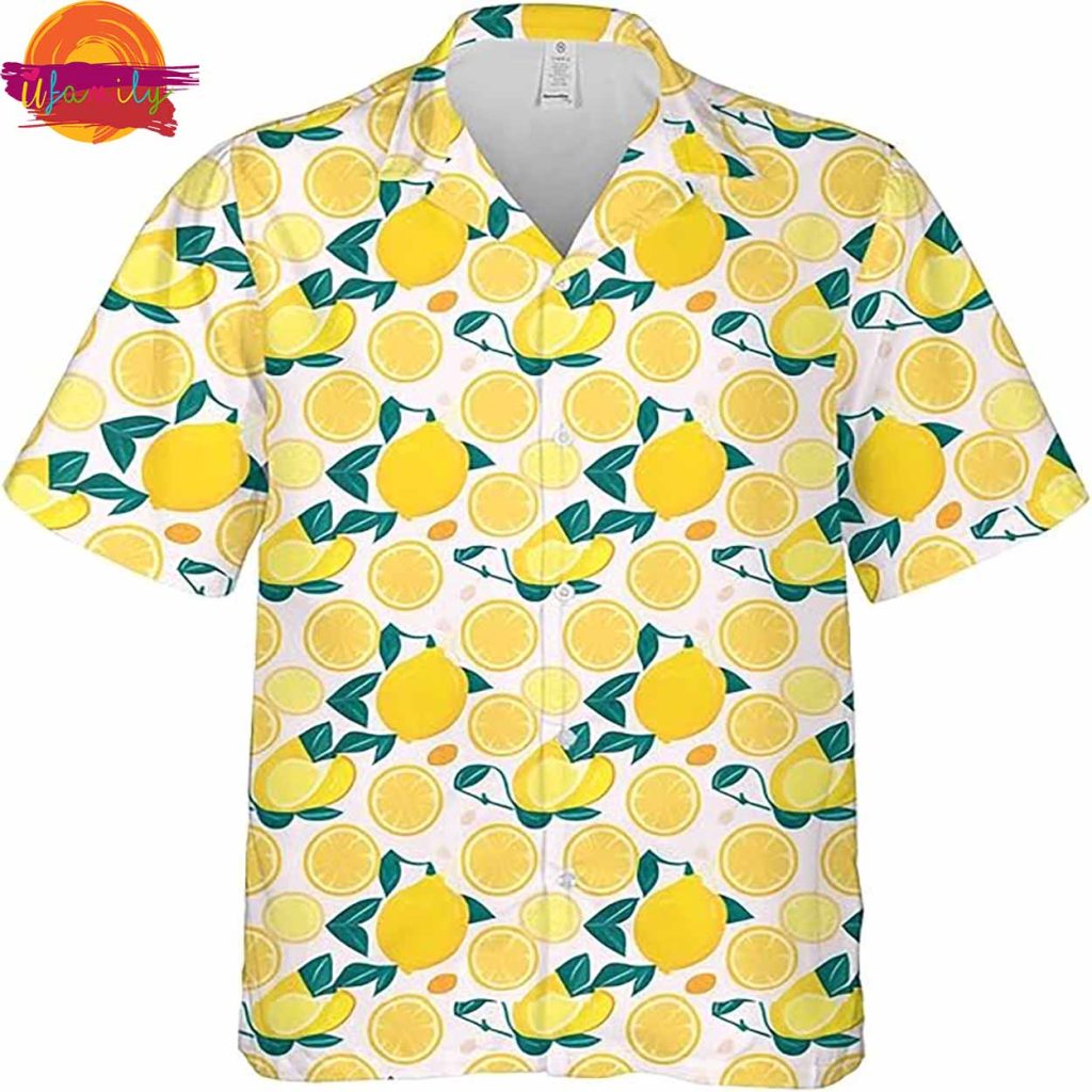 Fruit Yellow Lemon Pattern Hawaiian Shirt