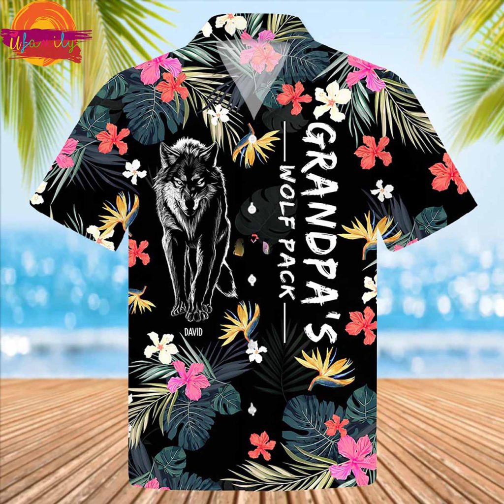 Grandpa's Wolf Pack Hawaiian Shirt Style