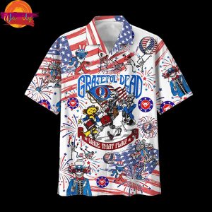 Happy 4th Of July Grateful Dead Wave That Flag Hawaiian Shirt Style