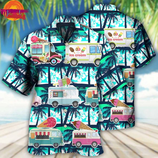 Ice Cream Truck Summer Hawaiian Shirt Style