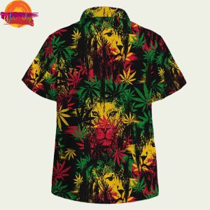 Jamaica Lion Colorful Weed Hawaiian Shirt Style 3