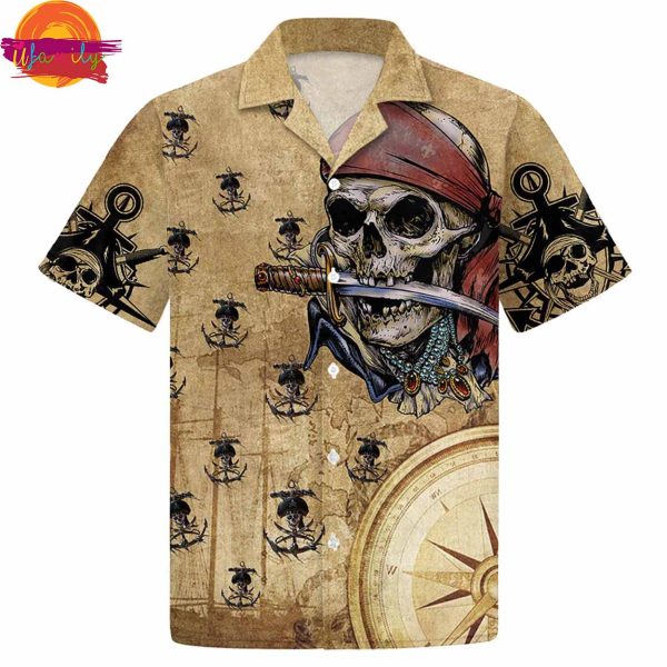 Pirates Captain Skull Hawaiian Shirt Style