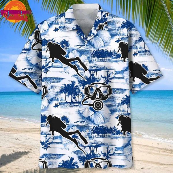 Scuba Diver Island Hawaiian Shirt