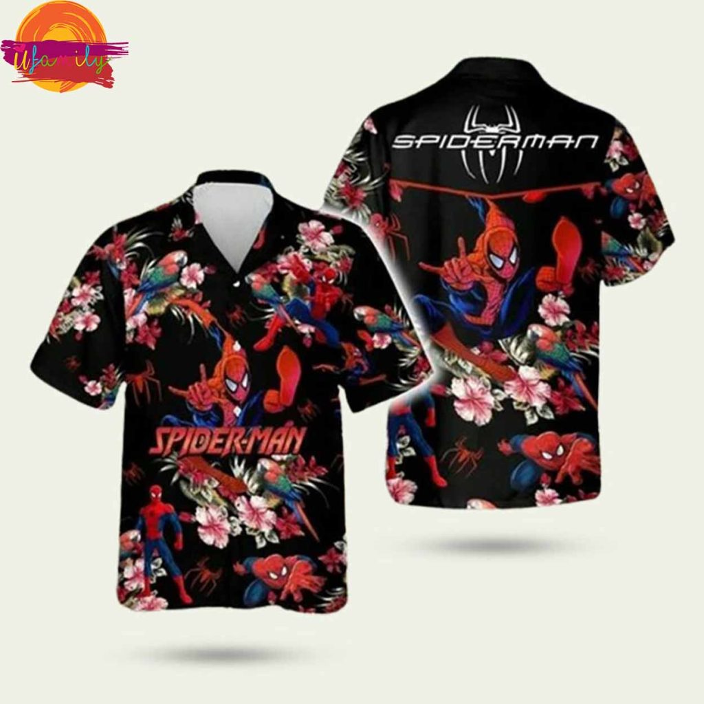 Spider-Man Hibiscus Flower Hawaiian Shirt