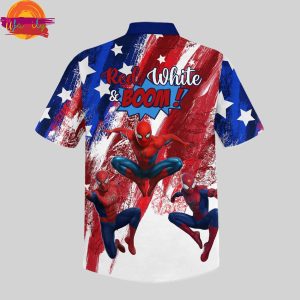 Spider Man Red White And Boom 4th Of July Hawaiian Shirt 3