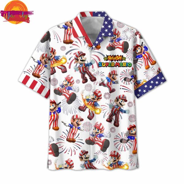 Super Smash Bros Super Mario 4th Of July Hawaiian Shirt