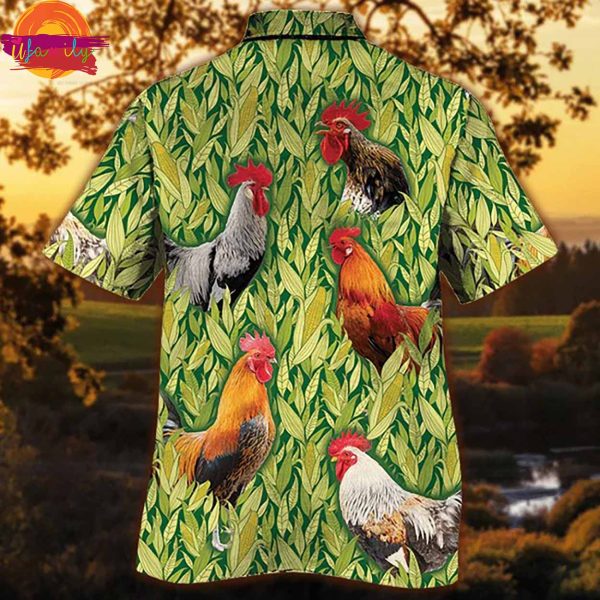 Chicken Corn Pattern Hawaiian Shirt