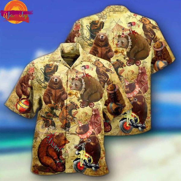 Bear Bike Bicycle Hawaiian Shirt Style