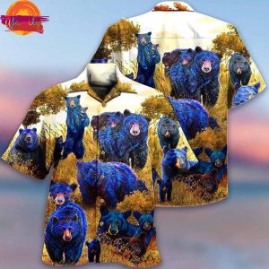 Bear Blue Wild Hawaiian Shirt Style