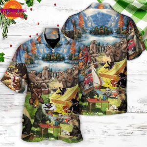 Bear Camping Hawaiian Shirt Style