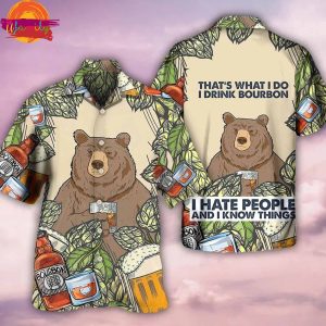 Bear Drink Bourbon Hawaiian Shirt Style