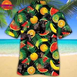 Black Angus Cattle Fruits Hawaiian Shirt
