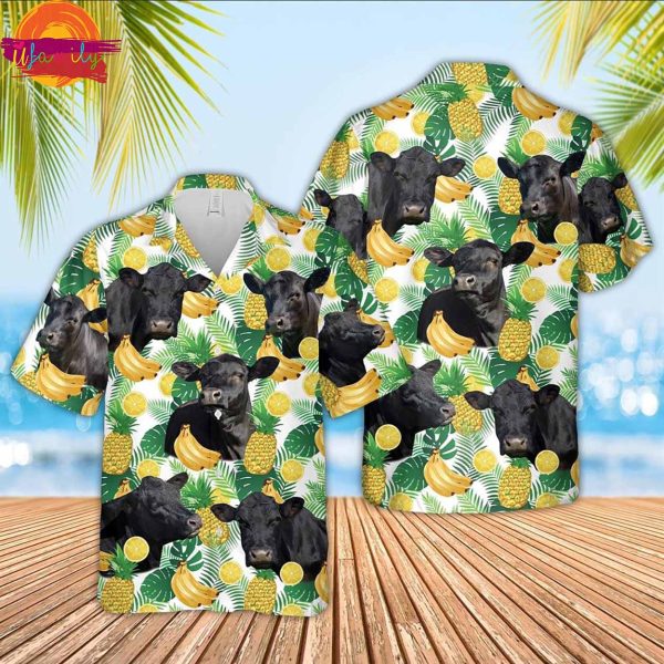 Black Angus Fruits Hawaiian Shirt Style