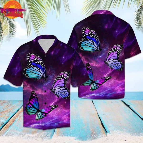 Butterfly Purple Light Hawaiian Shirt Style