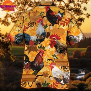 Chicken Orange Nature Autumn Hawaiian Shirt Farm Hawaiian Shirt Farm Summer Beach Shirt 2 ztxaao 9 11zon