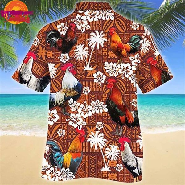 Chicken Red Tribal Hawaiian Shirt Farm