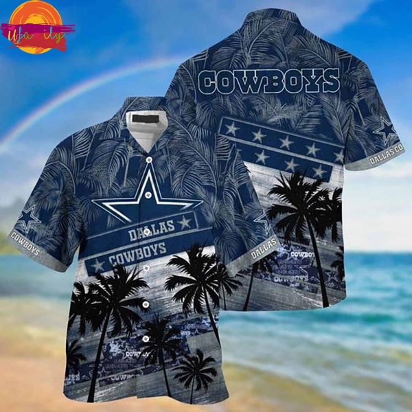 Dallas Cowboys Star Palm Tree Pattern Hawaiian Shirt