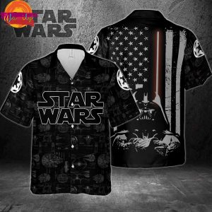 Darth Vader American Flag Black Hawaiian Shirt Style