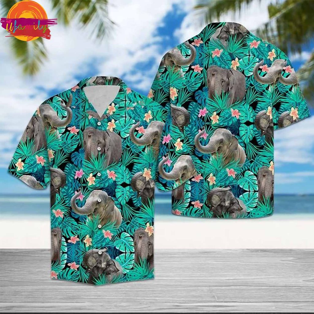 Elephant Summer Hawaiian Shirt Style