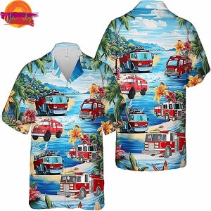 Firefighter Fire Truck Summer Hawaiian Shirt Style