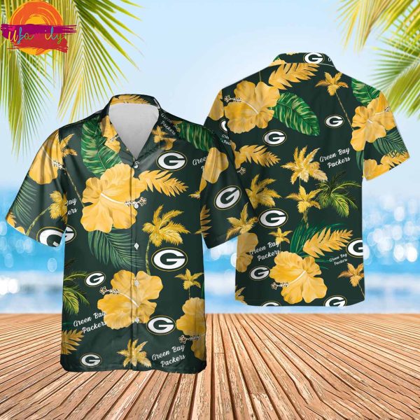 Green Bay Packers NFL Color Hibiscus Hawaiian Shirt Style