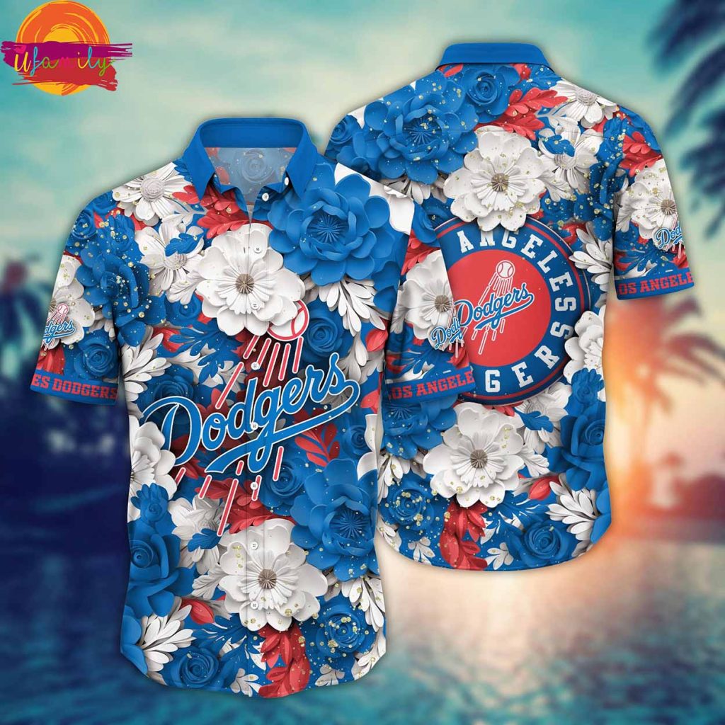 Los Angeles Dodgers Flowers Hawaiian Shirt