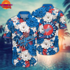 Los Angeles Dodgers Flowers Hawaiian Shirt 1