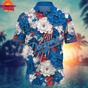 Los Angeles Dodgers Flowers Hawaiian Shirt 3