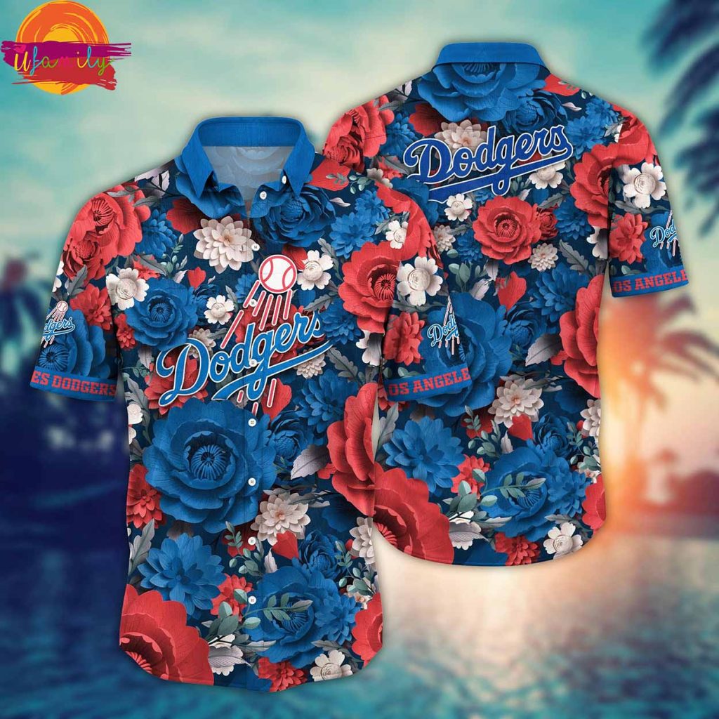 Los Angeles Dodgers Flowers Summer Hawaiian Shirt