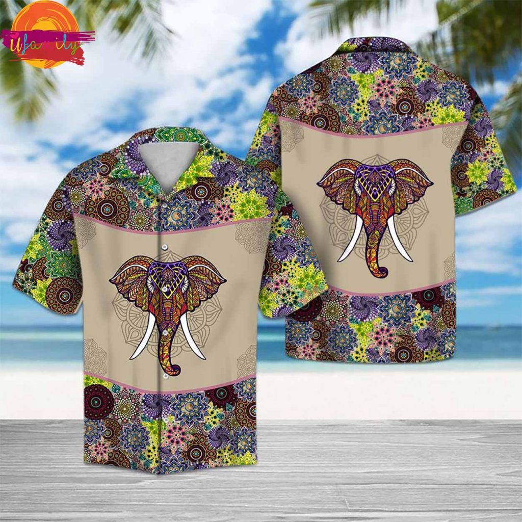 Mandala Elephant Hawaiian Shirt Style