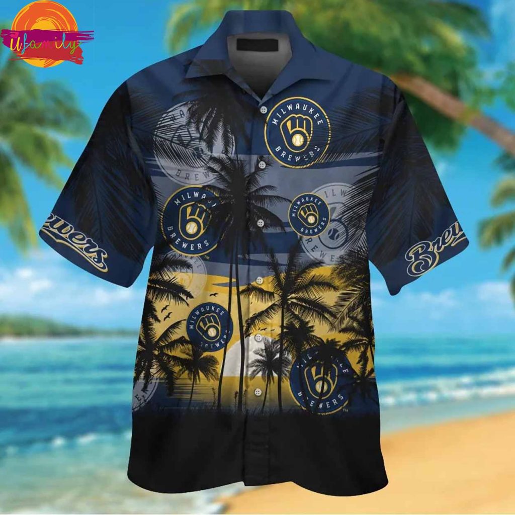 Milwaukee Brewers Palm Hawaiian Shirt