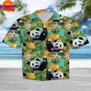 Panda Pineapple Tropical Pattern Hawaiian Shirt Style