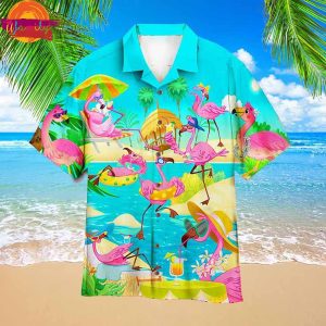 Pink Flamingo On The Beach Summer Hawaiian Shirt Style