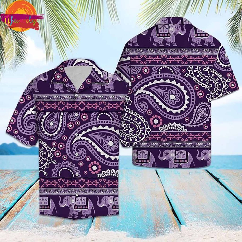 Psychedelic Elephant Hawaiian Shirt Style