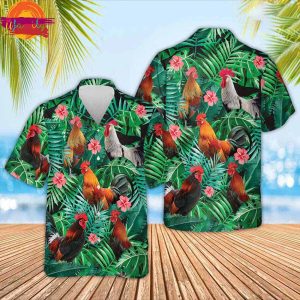 Rooster Chicken Tropical Hawaiian Shirt Style