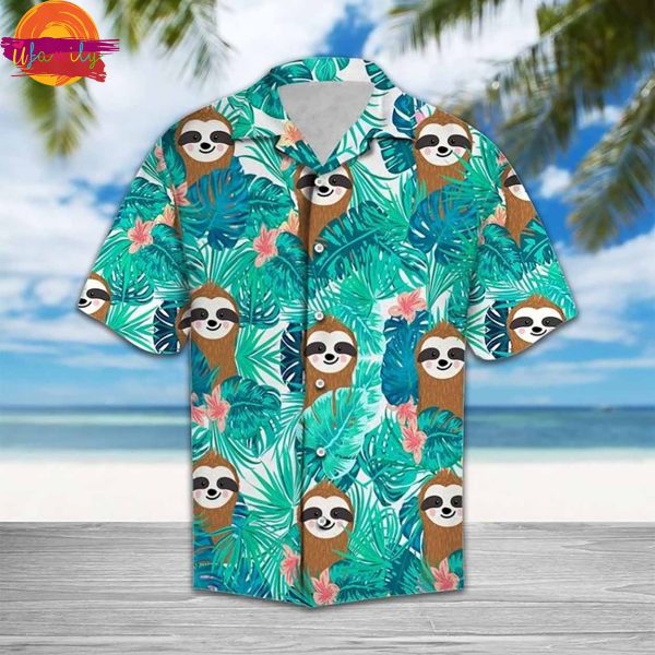 Sloth Beach Summer Hawaiian Shirt Style