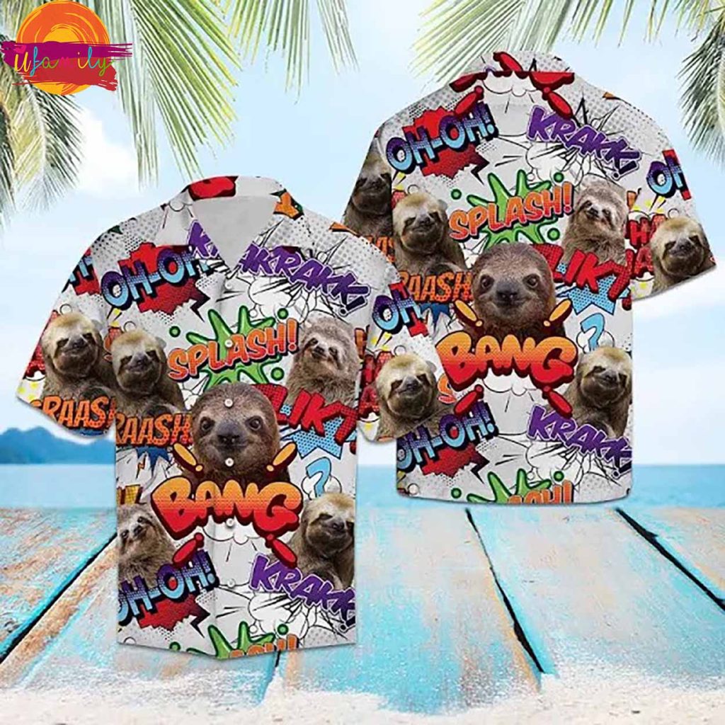 Sloth Pop Art Hawaiian Shirt Style