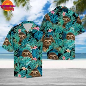 Sloth Tropical Pattern Hawaiian Shirt