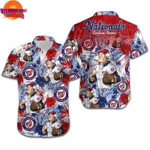 Washington Nationals Tropical Floral Hawaiian Shirt Fans