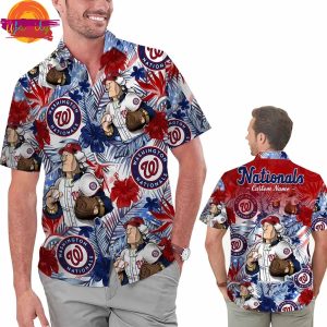 Washington Nationals Tropical Floral Hawaiian Shirt Fans