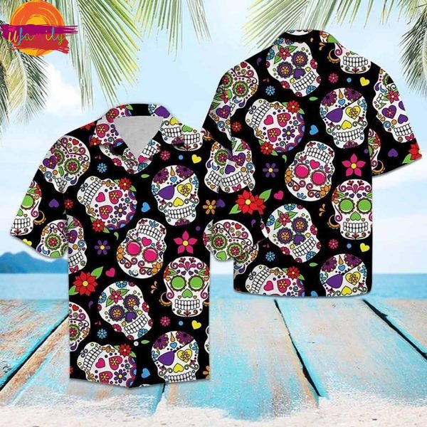 Awesome Sugar Skull Hawaiian Shirt Gifts For Fans