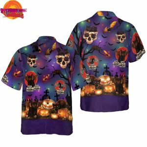 Black Cat Halloween Night Hawaiian Shirt Style 1