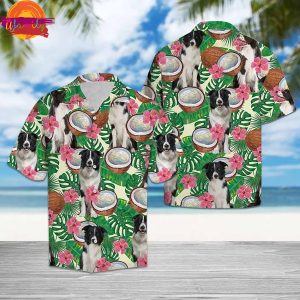 Border Collie Coconut Hawaiian Shirt Style