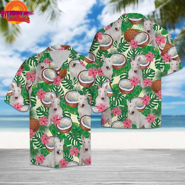 Bull Terrier Tropical Coconut Pattern Hawaiian Shirt Style