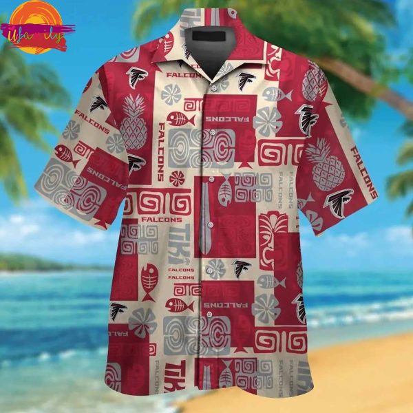 Button Up Short Sleeve Atlanta Falcons Tropical Hawaiian Shirt Style